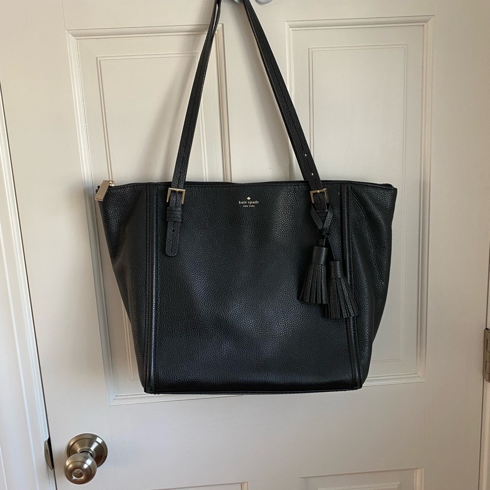 Kate Spade Black Leather Maya Orchard Street Tote